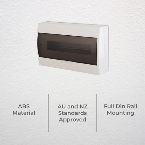 DETA 18 Module Surface Mounted Switchboard White ABS
