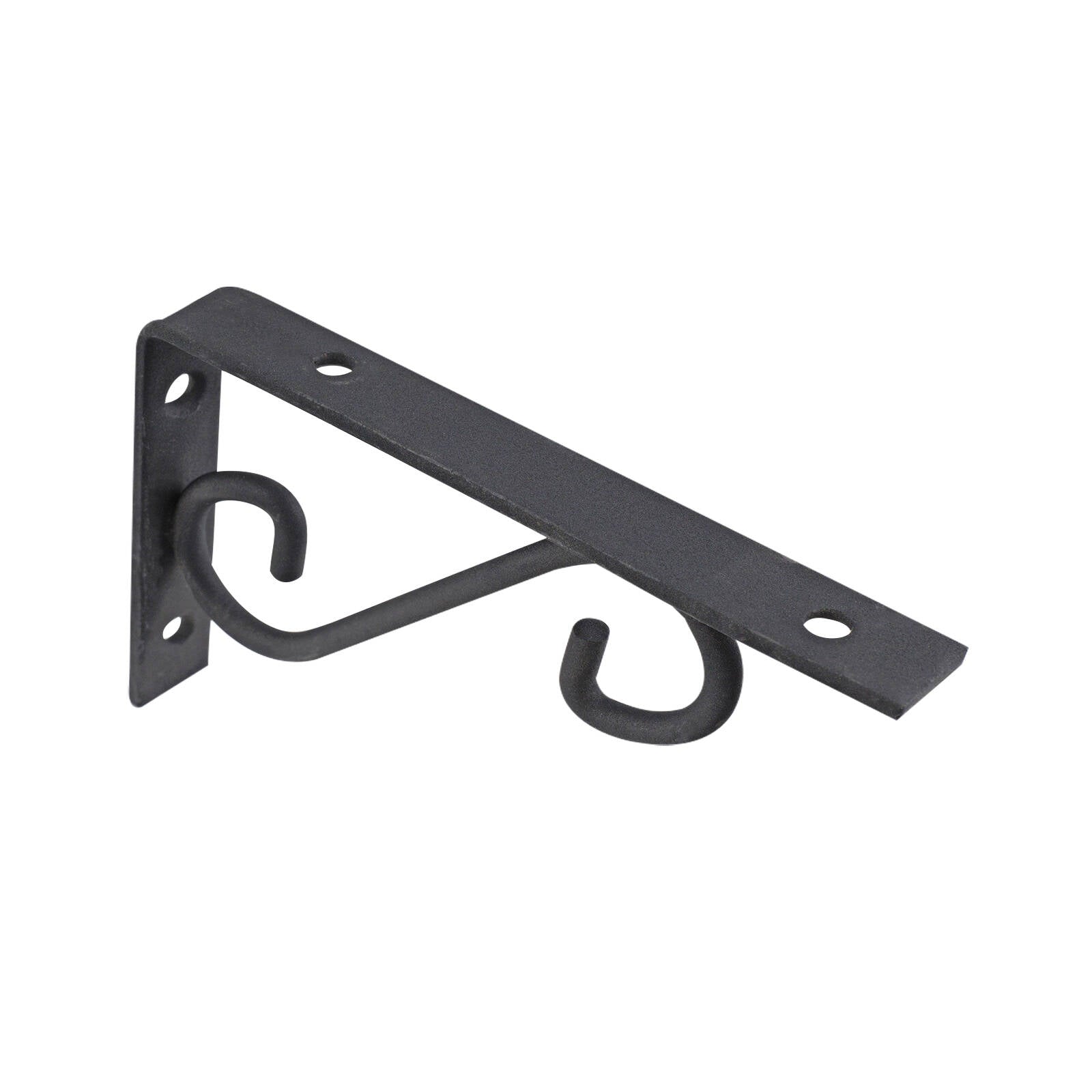 Carinya 200 x 125mm Black Powder Coated Steel Scroll Stayed Bracket 100kg