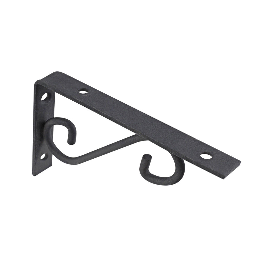 Carinya 200 x 125mm Black Powder Coated Steel Scroll Stayed Bracket 100kg