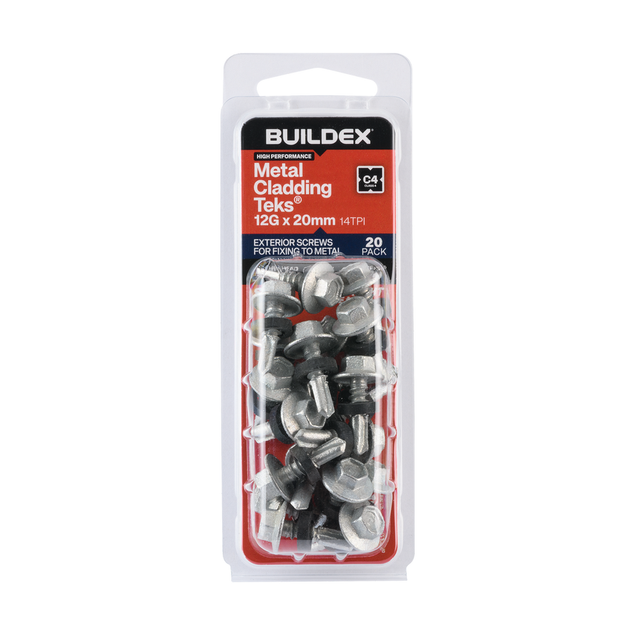 Buildex Cladding Fencing Teks Screws 12g x 20mm 20 Pack - Self-Drilling - Corrosion-Resistant - SuperSaverAU - view 1