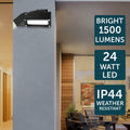 Brilliant Nighthawk 24W Twin LED Flood Light Weather-Resistant Outdoor Black 20853/06
