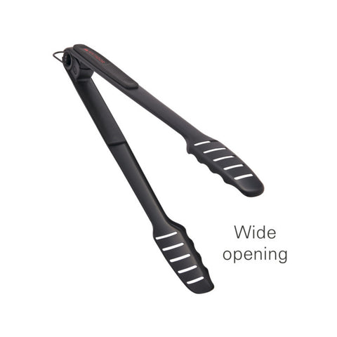 Matador Black Non-Stick BBQ Tongs - Stainless Steel, Push-Lock, Heat-Resistant Handle