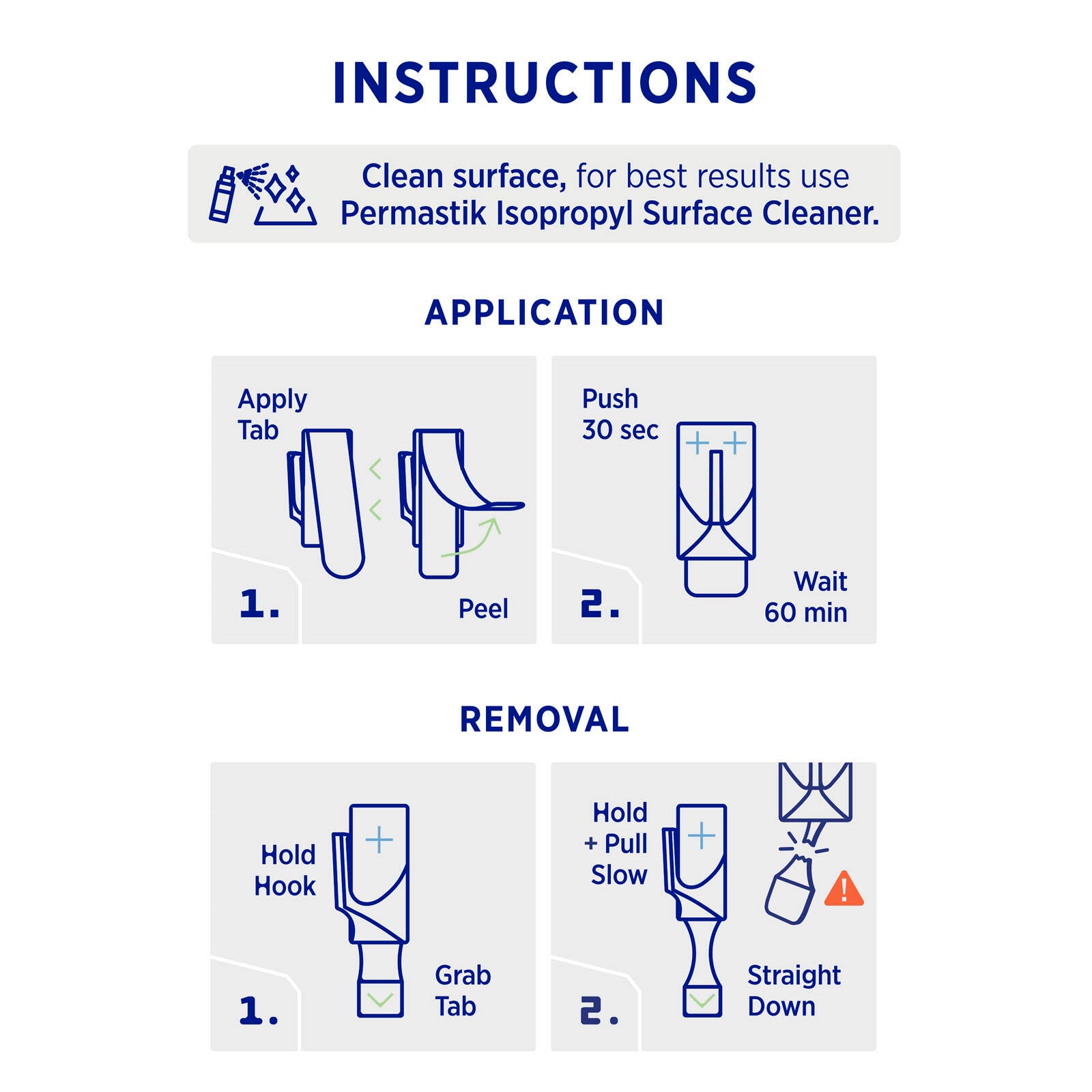 Permastik Utility Hooks Value Pack - 12 Pack White Plastic Self-Adhesive