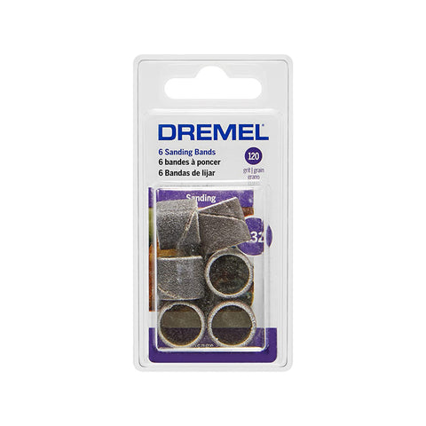 Dremel 13mm 120 Grit Sanding Bands 6 Pack (432) - Brown Rotary Tool Accessory