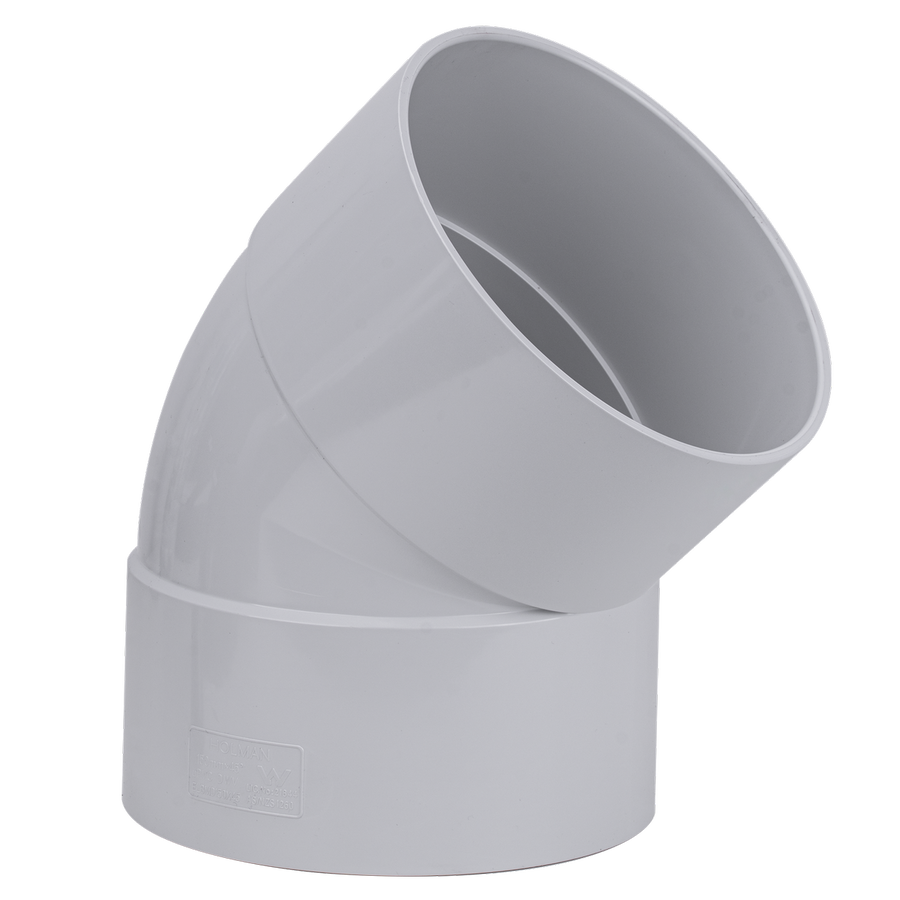 Holman Plain Bend - 150mm - PVC - Female to Female 45° - SuperSaverAU - view 1