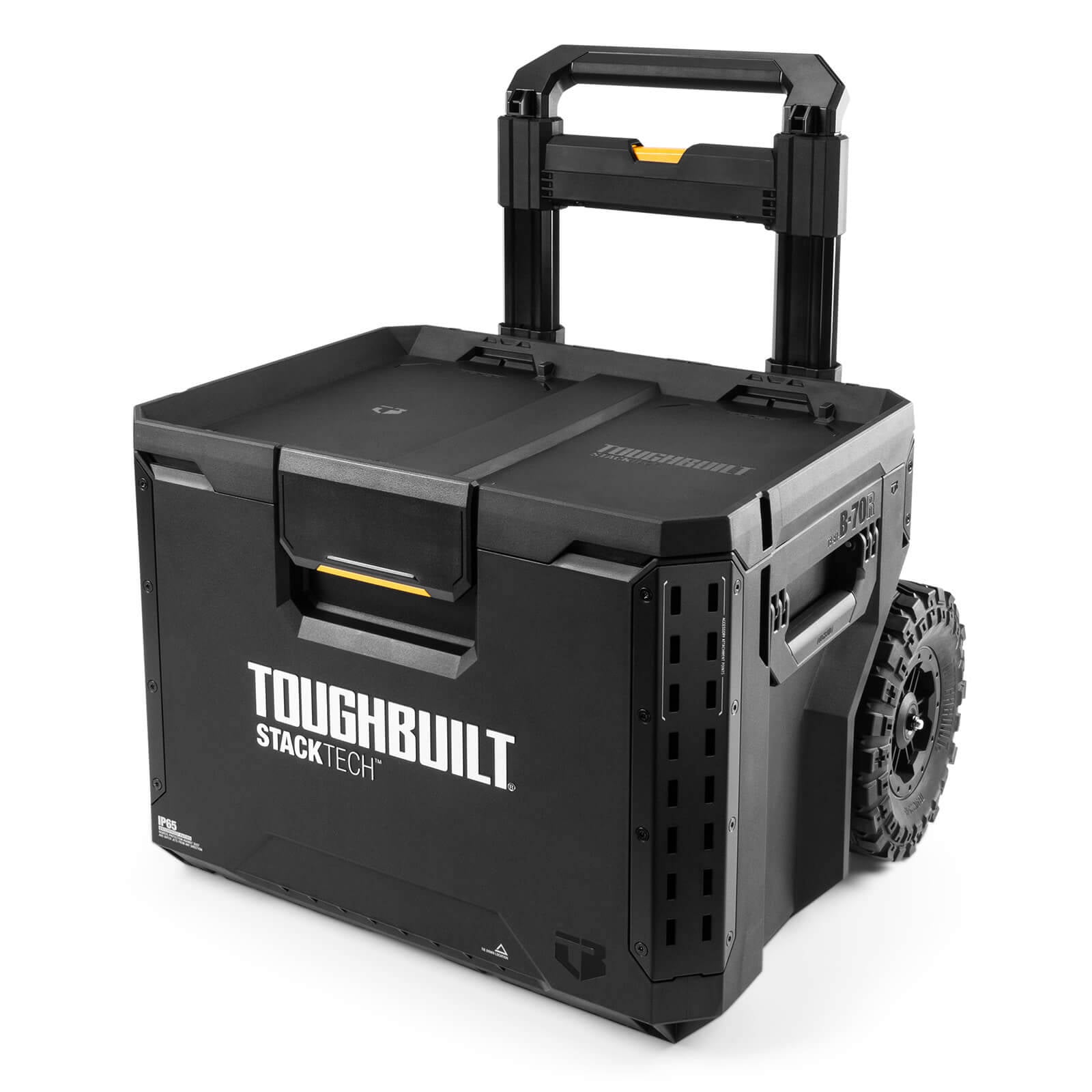 ToughBuilt StackTech Rolling Tool Box - Telescoping Handle & All-Terrain Wheels