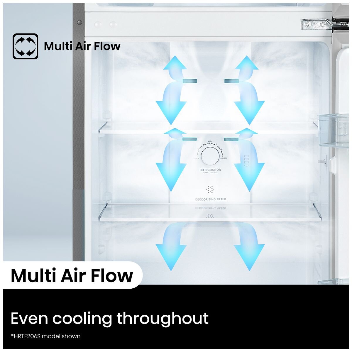 Hisense 205L Top Mount Fridge - White - Total No Frost - Multi Airflow - 4.5 Star Energy Rating - HRTF206