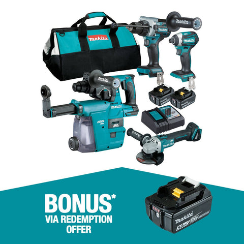 Makita Brushless 4 Piece Combo Kit DLX4148TX1 - 18V - Includes 2 Batteries - Fast Charger - Tote Bag - SuperSaverAU - view 1
