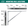 Carinya 600 x 450mm Galvanised Heavy Duty Straight Stay Bracket, 150kg Capacity