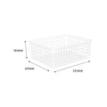 Flexi Storage Home Solutions White 2 Runner Wire Basket - 410 x 185 x 535mm Steel Ventilated