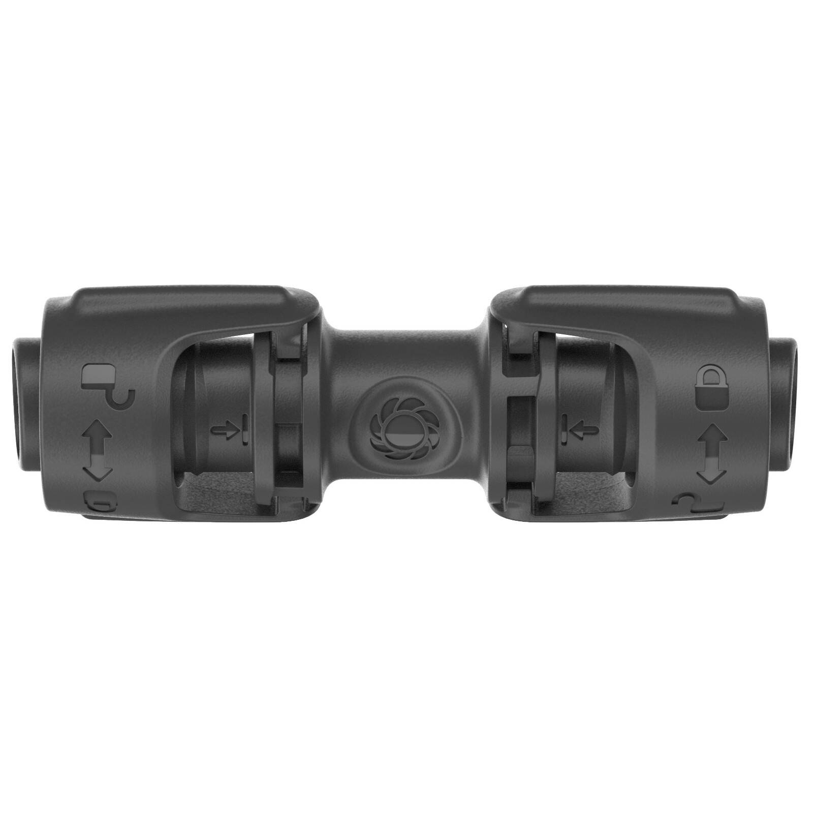 GARDENA 13mm Micro Irrigation Connector 3 Pack Black High-Impact Plastic