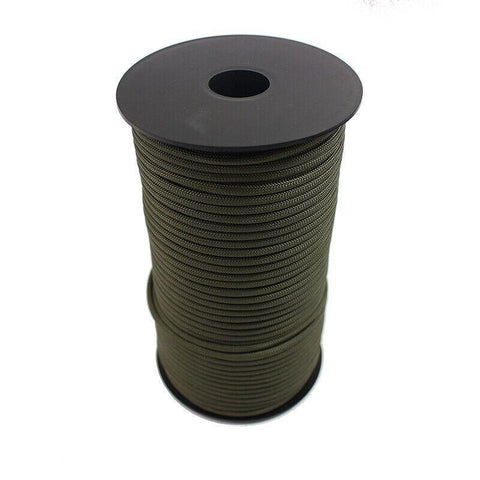 550 Paracord, 9 Strand Core, 100 m Roll - Army Green