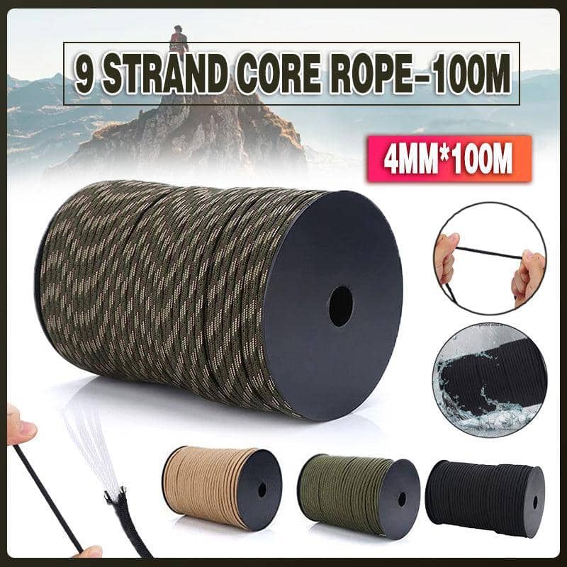 550 Paracord, 9 Strand Core, 100 m Roll - Black - view 2