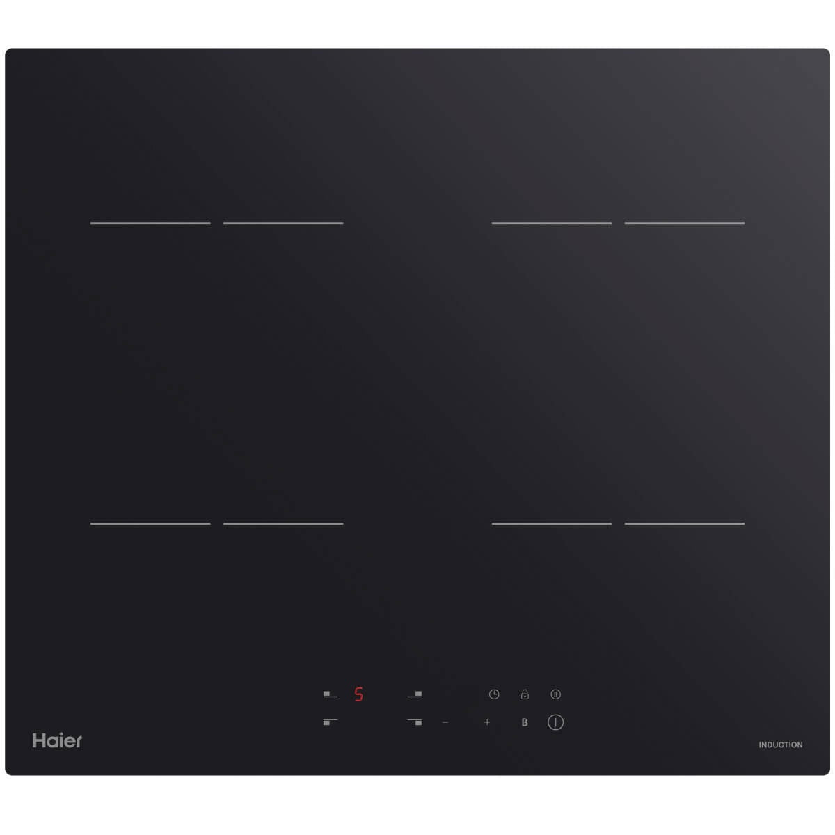 Haier 60cm low current induction cooktop - 19.7A - black ceramic glass - boost function - HCI604TPB3