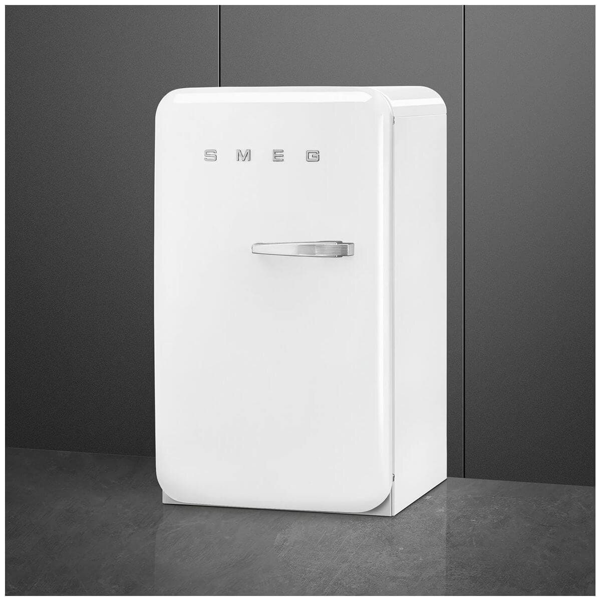 Smeg 50s Retro Style Happy 135L bar fridge - left hinge, white, 6 star energy rating - FAB10HLWH6