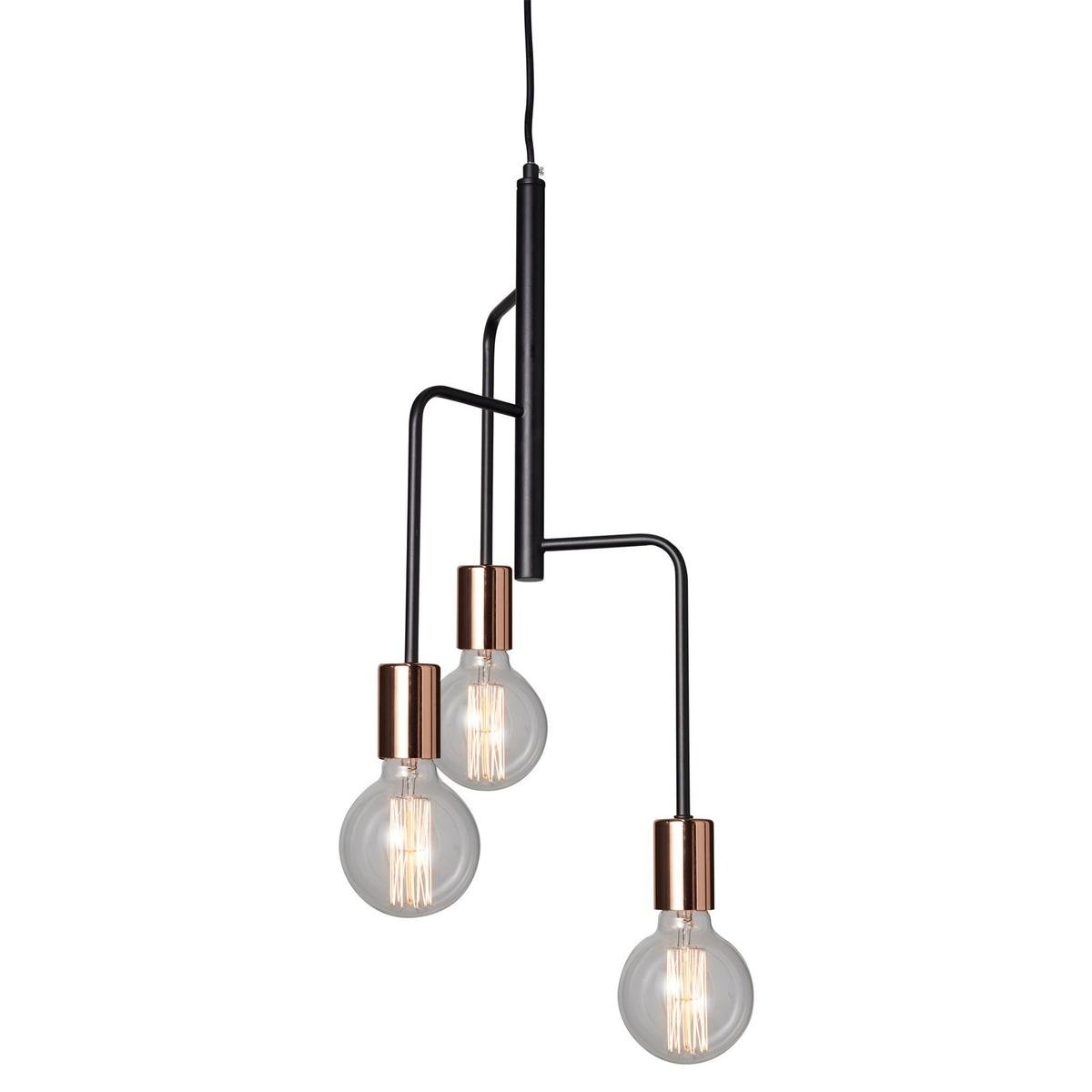 Home Design Deco Pendant 3L Metal Matte Black Rose Gold Statement Light - SuperSaverAU - view 1