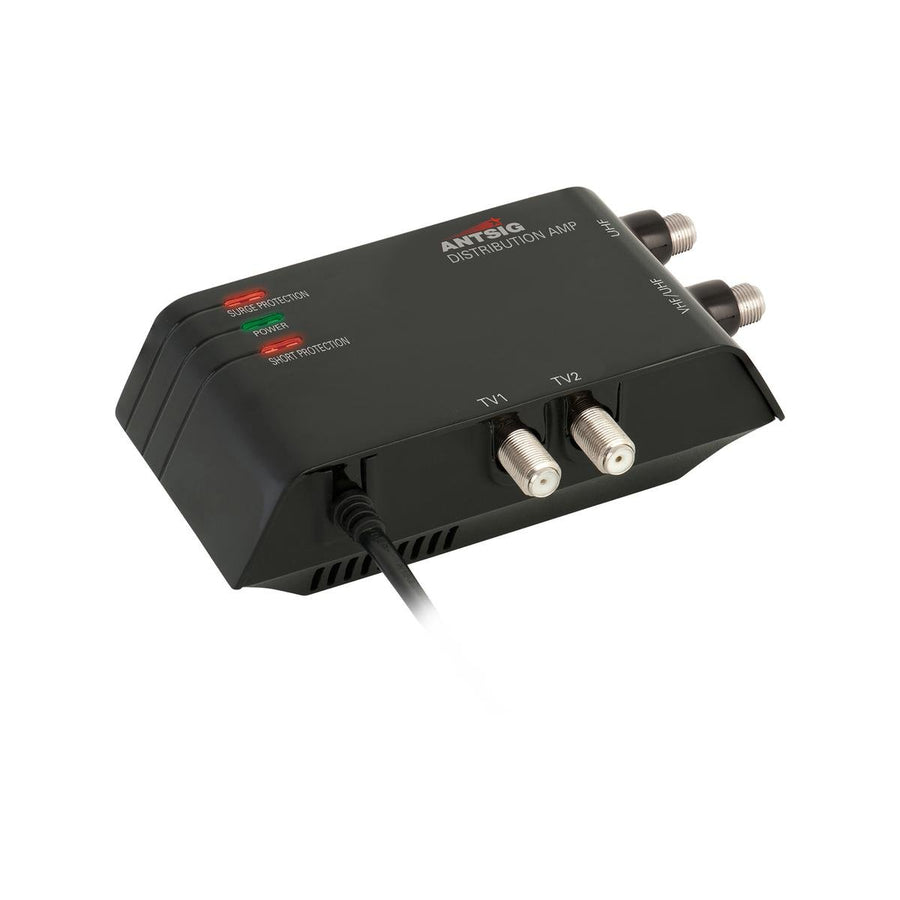 Antsig Indoor Distribution Amplifier - 2 Way - 24dB Gain - ABS - Black - SuperSaverAU - view 1
