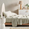 Linen House Augusta Queen Fitted Sheet 50cm - 500 Thread Count, 100% Cotton, Taupe - 01841F730