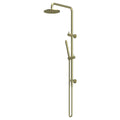 Rogerseller Tonic Baton Dual Rail Shower - Brushed Gold - Brass Baton Hand Piece, 2-Way Diverter - 3506003814