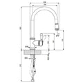 Armando Vicario Provincial Pull Out Kitchen Mixer Tap - Brushed Nickel, 5 Star WELS - 400674BN-LF