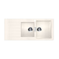 Abey Schock Signus 1 and 3/4 Bowl Topmount Sink with Left Hand Drainer - White Polaris Cristadur - D200WR