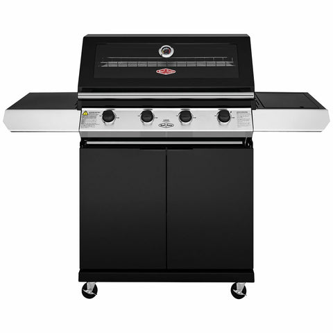 Beefeater 1200 Series 4 Burner LPG BBQ with Trolley and Side Burner - Black - BMG1241BB