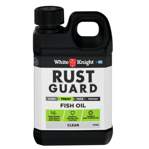 White Knight Rust Guard 500ml Clear Deodorised Fish Oil - Metal Protection