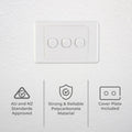 Deta White Triple Switch - 3 Gang - Polycarbonate - Standard Design - SuperSaverAU - view 2