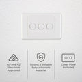 DETA White Triple Switch 3 Gang 240V 10A Polycarbonate 6103B