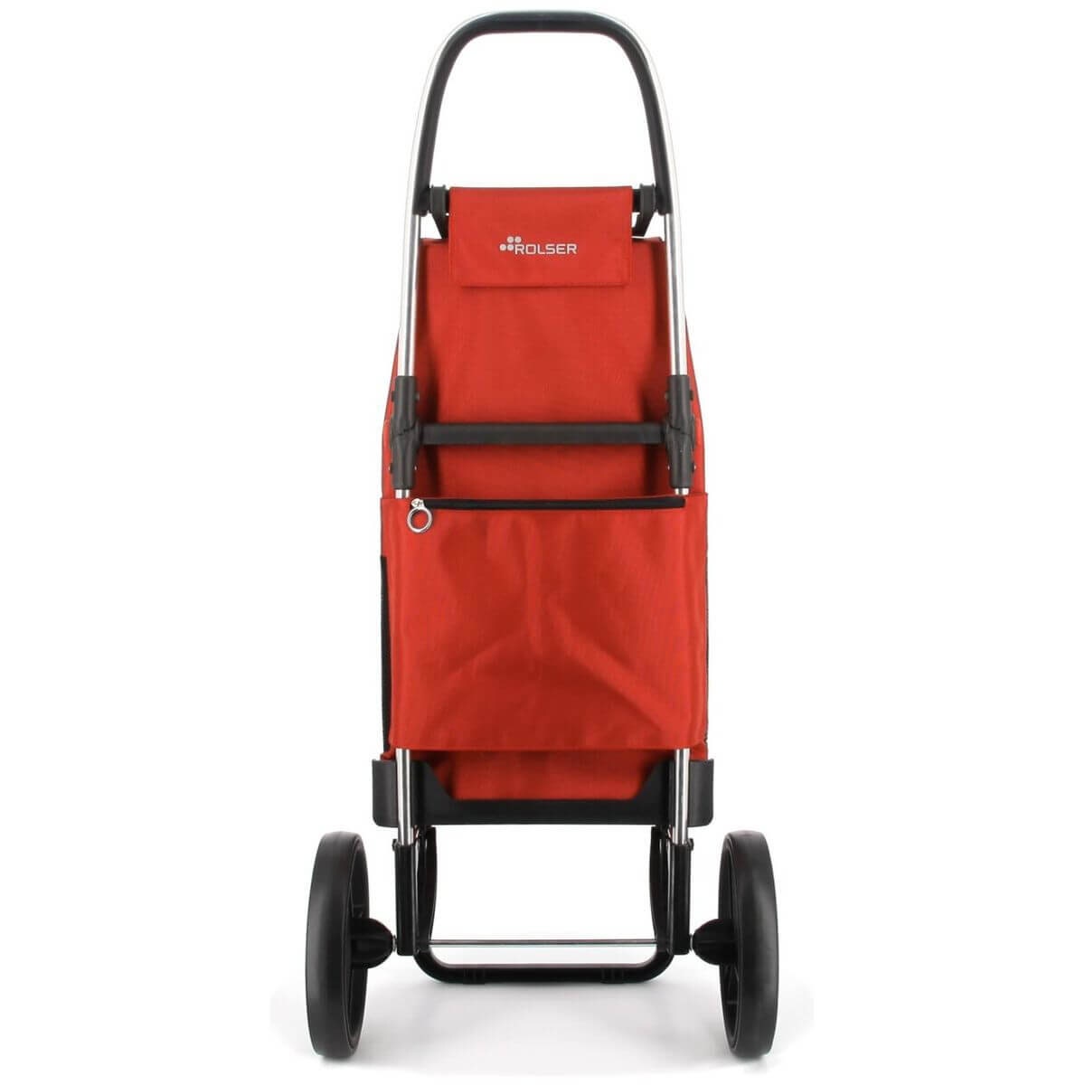 Rolser I-Max Urban Big Wheel Folding Trolley - Large Wheels, Front Mesh Zip Pocket, Red - R-IMX505-1027