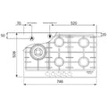 Brohn 75cm Stainless Steel Gas Cooktop - Five Burners, Black Enamelled Inner Panel - BRGC756BSF