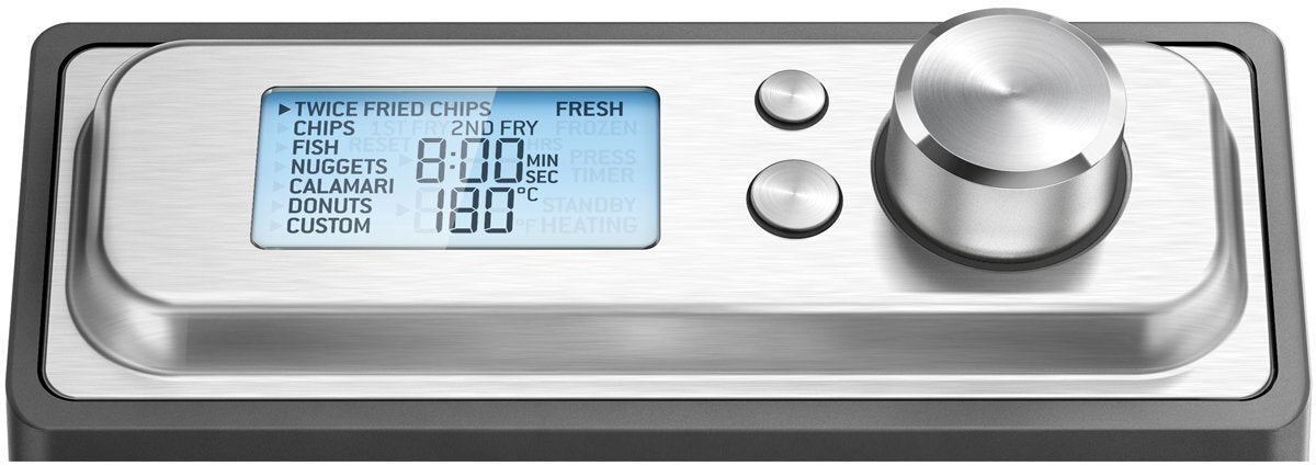 Breville Smart Fryer Deep Fryer - 4L Oil Capacity, 2200W, 7 Pre-Set Functions, Stainless Steel - BDF500BSS