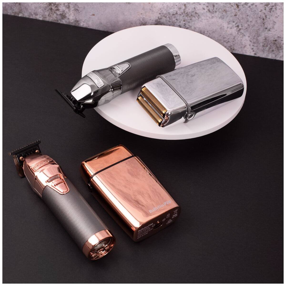 BaBylissPRO Duo Foil Shaver and Outliner Trimmer - Rose Gold - 7200rpm Brushless Motor - 900863