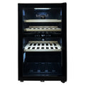 LeCavist 118L Dual Zone 56 Bottle Wine Fridge - Black, Frost Free, Double Glazed Door - LKS56VN2Z