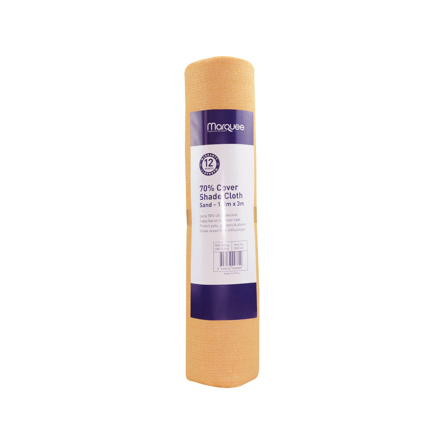 Marquee 1.83 x 3m Sand 70% UV Block HDPE Shade Cloth