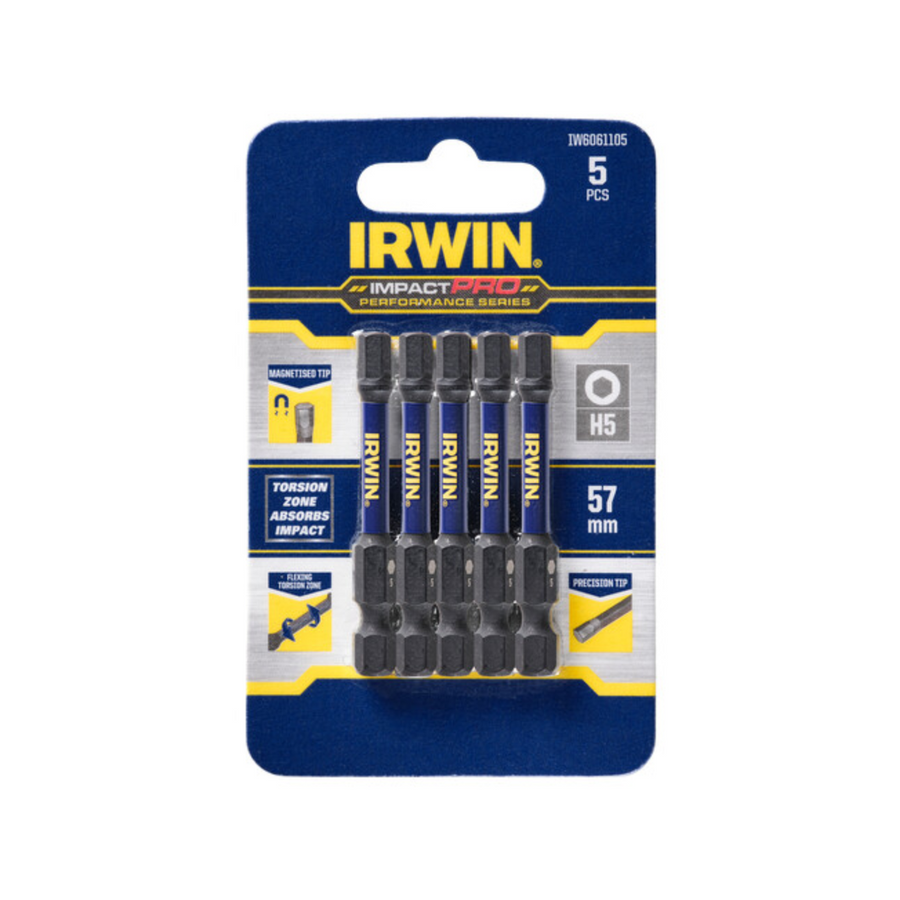 Irwin Impact Bits - 57mm - Magnetised - High Strength - 5 Pack - SuperSaverAU - view 1