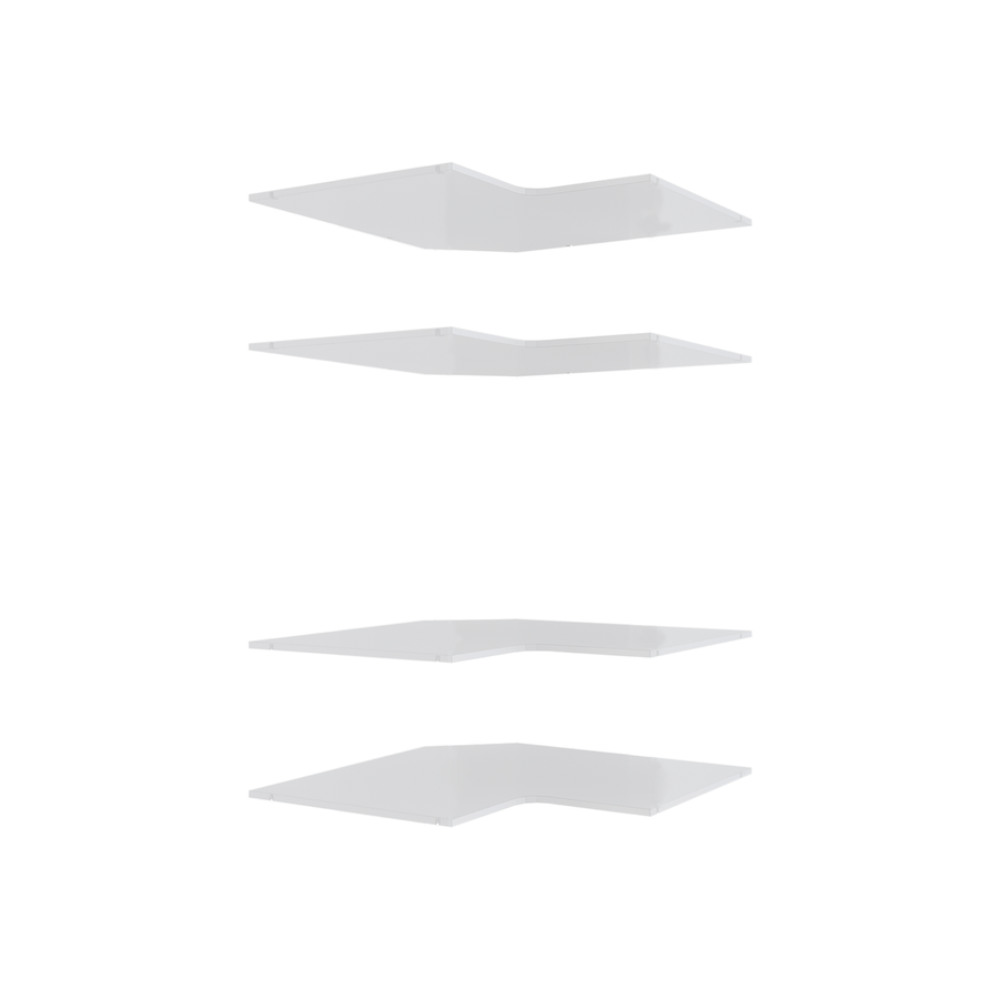Lugna White 4 Shelf Corner Insert Kit 900 x 580mm - Modular Storage Solution - SuperSaverAU - view 1
