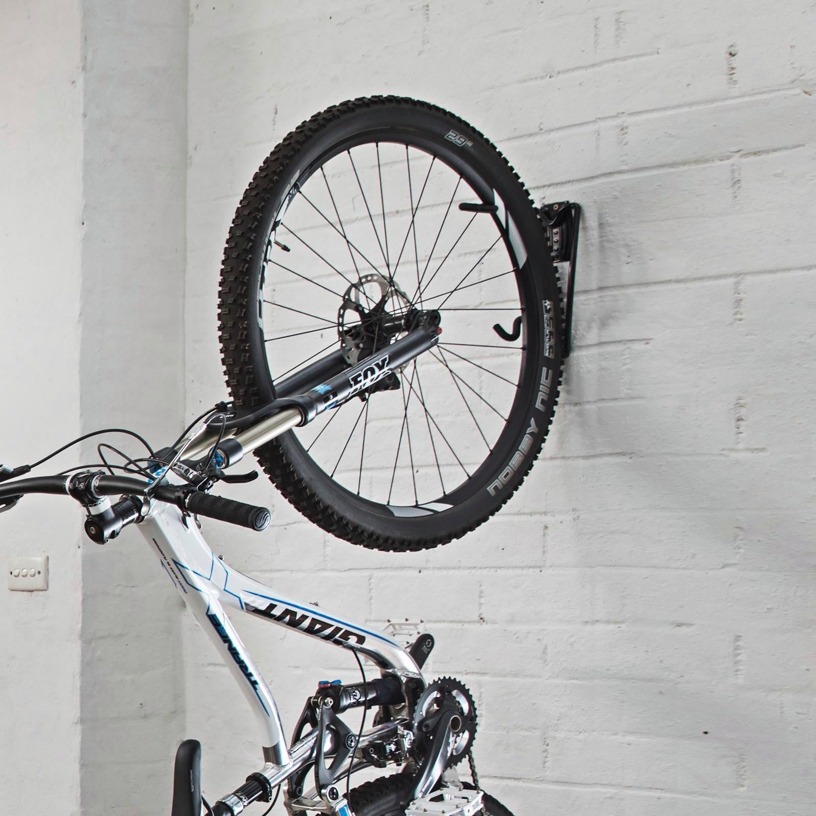 Pinnacle Bicycle Hanger Hook - Gloss Black Steel & PVC 2 Hook Wall Mount Bike Storage