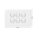 Deta X6 White Six Switch - Polycarbonate - 6 Gang - Classic Design - SuperSaverAU - view 4