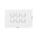 DETA X6 Six Switch 6 Gang White Polycarbonate 10A 240V