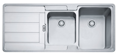 Franke Hydros 1 and 3/4 bowl topmount sink with left hand drainer - stainless steel - HDX624LHD
