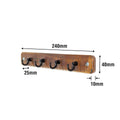 Adoored 4 Hook Rustic Board Key Rack - 245mm x 40mm x 10mm - Black - SuperSaverAU - view 3