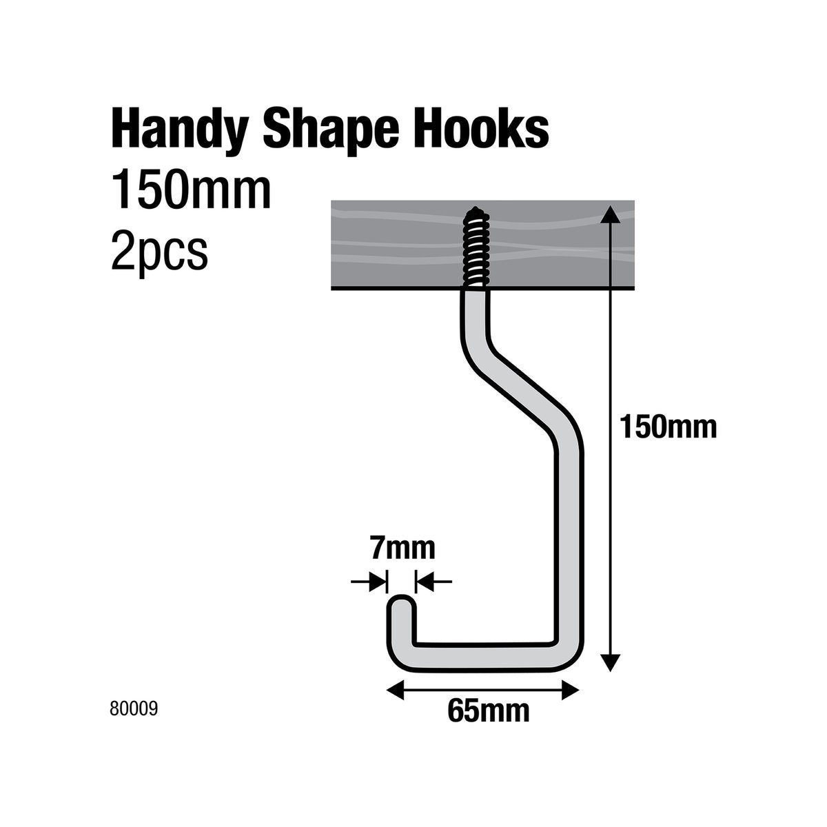 Everhang Handy Storage Hooks - 152mm x 60mm - Steel PVC Coated - 2 Pack - SuperSaverAU - view 2