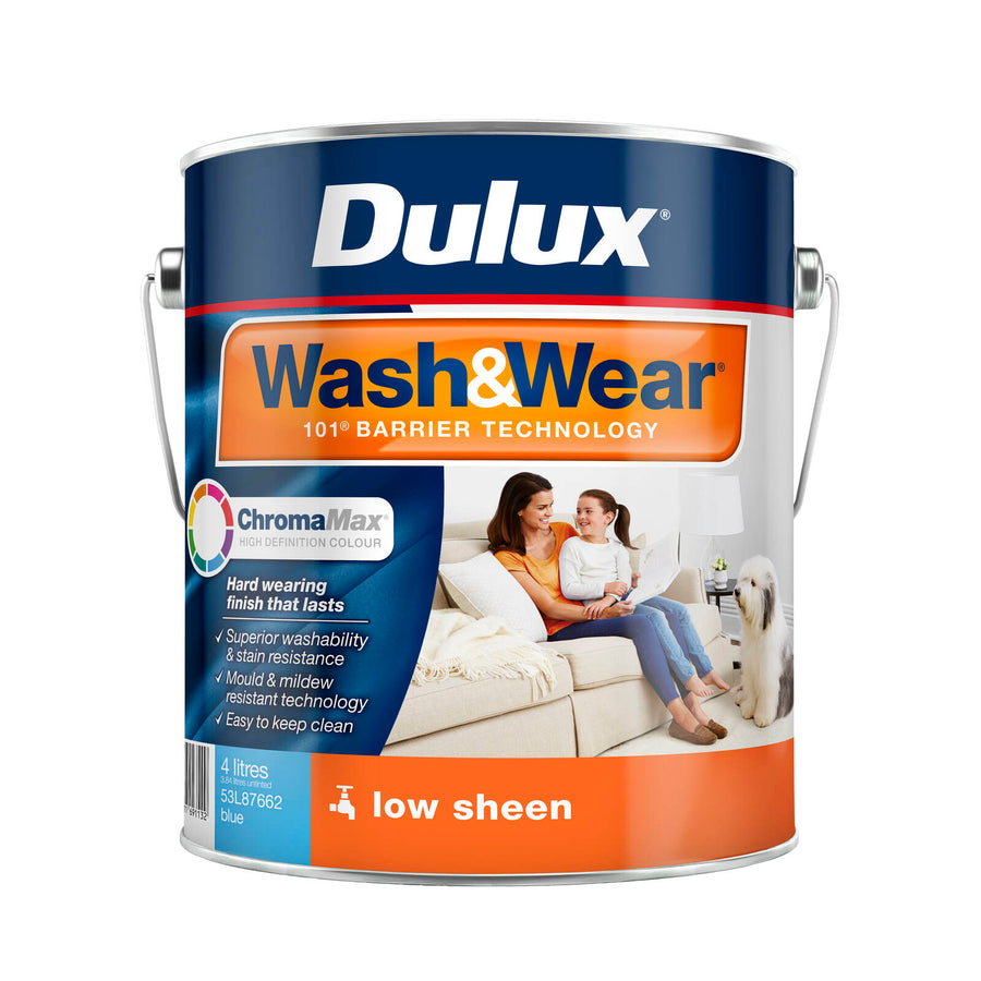 Dulux Wash&Wear 4L Blue Low Sheen Interior Paint, Tintable