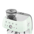 Smeg 50s Style Espresso Machine with Built-in Grinder - 20 Bar, Dual Thermoblock, Pastel Green - EGF03PGAU