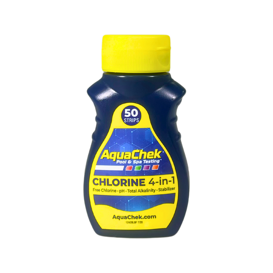AquaChek 4 In 1 Chlorine Pool Test Strips - 50 Pack - Plastic - Easy Use - SuperSaverAU - view 1