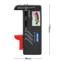 Arlec Battery Tester for AA, AAA, C, D and 9V Batteries, Colour-Coded Meter, Grey