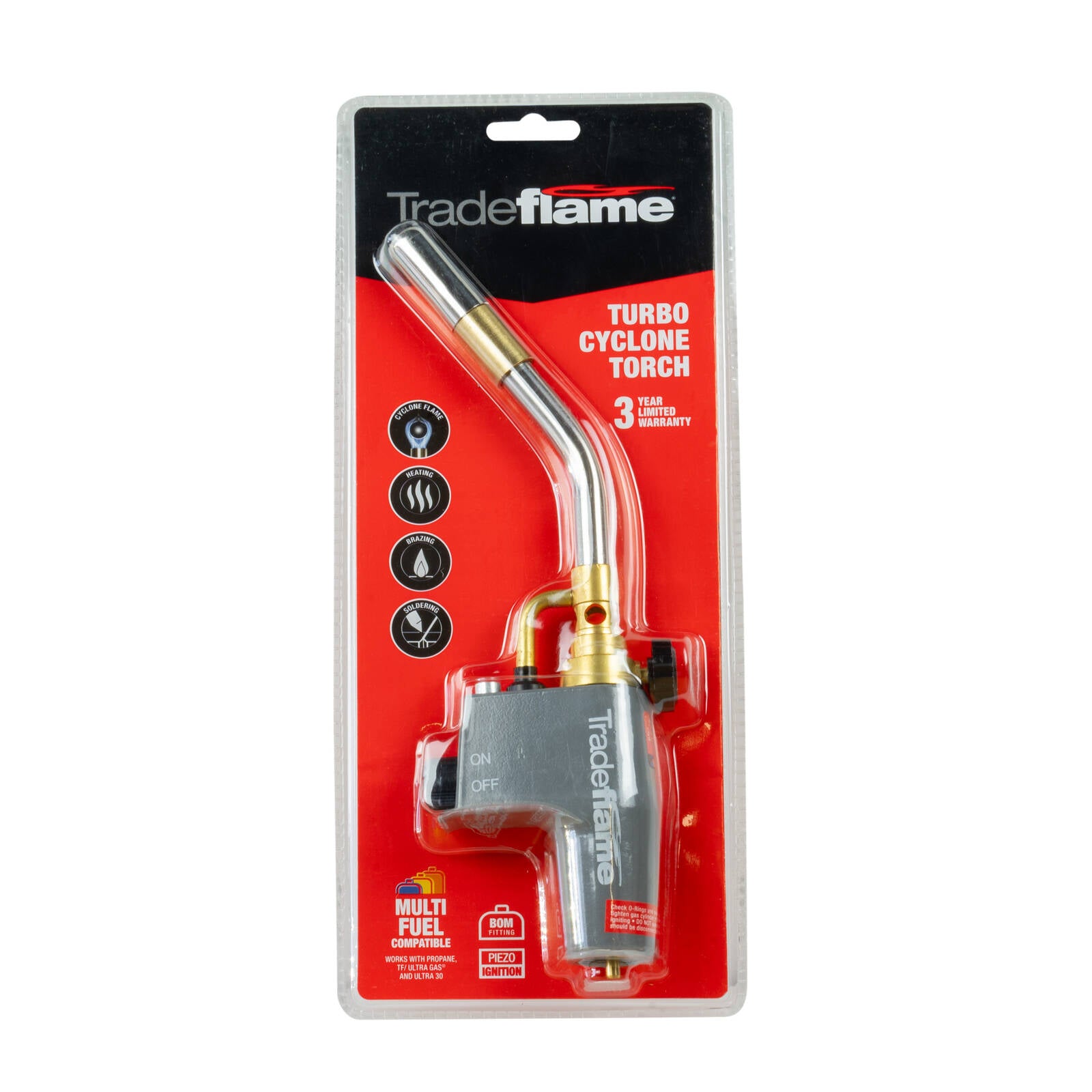 Tradeflame Turbo Cyclone Torch - Cast Aluminium Body, Stainless Burner