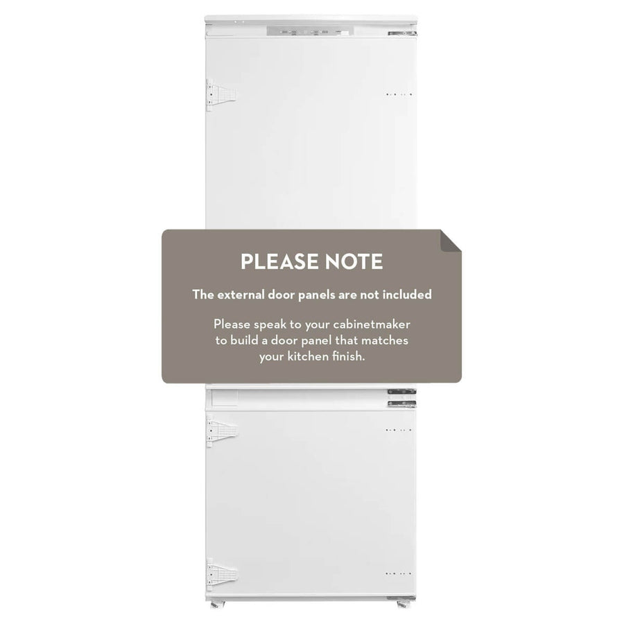 Husky 403L Integrated Bottom Mount Fridge - White, Reversible Door, Tempered Glass Shelves - HUS403INBM1