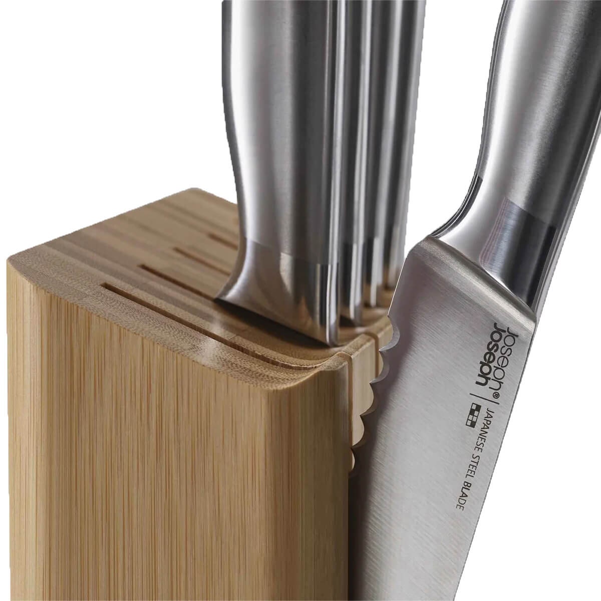 Joseph Joseph Elevate 5 Piece Knife Block Set - Steel Knives and Bamboo Block - 10564